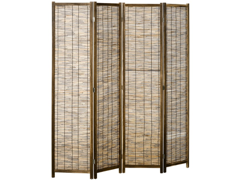  Paravent en bois séparateur de pièce closion de séparation pliable 4 panneaux 160 x 170 cm naturel -  - Conforama B