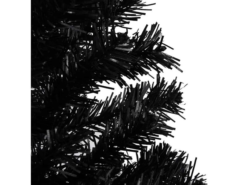  Sapin de noël, arbre de noël artificiel pré-éclairé et boules noir 240 cm pvc cf61667  - Conforama A