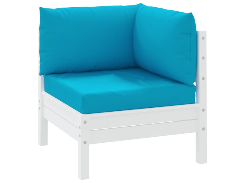 Lot de 3 coussins de palette, coussins de canapé bleu clair tissu oxford cf59660 - Conforama C