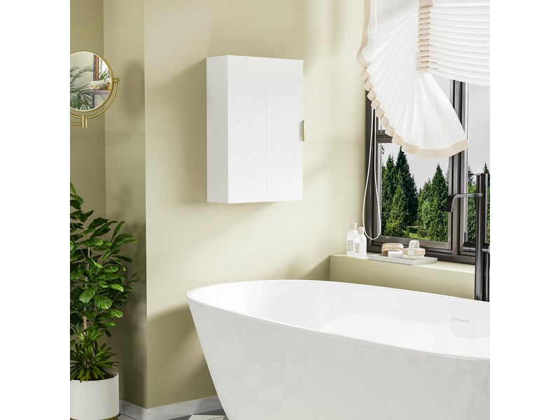  Armoire murale de salle de bain, armoire à pharmacie murale meuble de rangement avec étagère réglable  - Conforama D