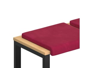 Lot de 4 coussins de banc, coussins d'assise, coussins pour chaisecanapé velours bordeaux profondeur 35 cm cf52599