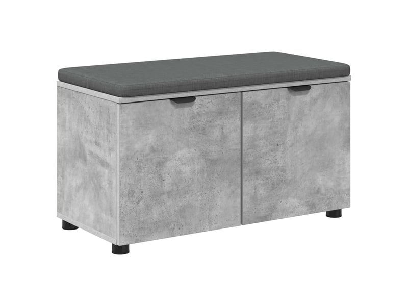  Banc d'entrée, banc interieur avec coussin gris béton 80x38x46 cm shl3027  - Conforama A
