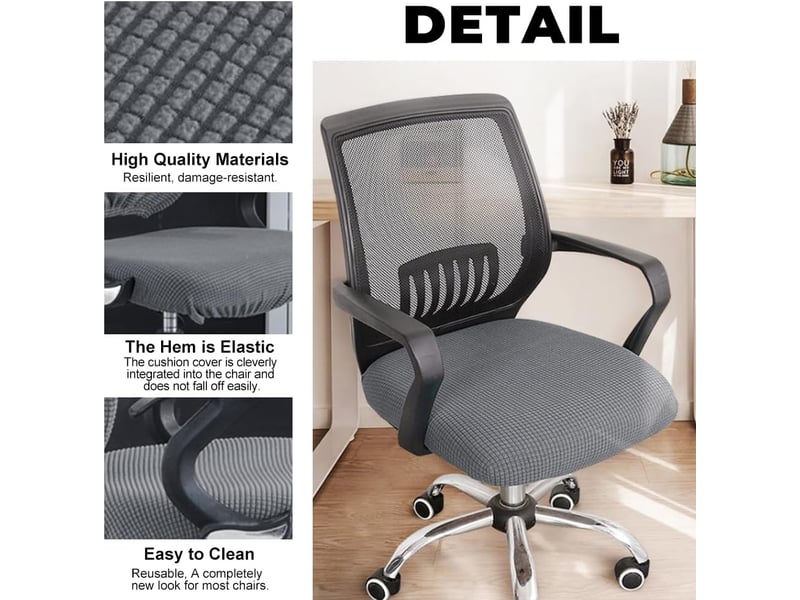  Housse de chaise - gris 2 housse pour chaises élastiques, housse assise chaise bureau, housses fauteuil gaming, protege chaise salle a manger, shousse tabouret pivotant, 45 x 45 cm GSO-000301 - Conforama C