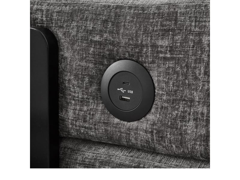  Canapé convertible, canapé-lit — gris foncé, port usb, avec accoudoirs  - Conforama E