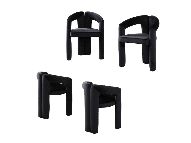  Lot de 2 chaises de salle à manger en velours avec accoudoirs, charge 150 kg  - Conforama E