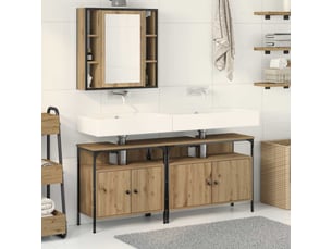 Ensembles de salle de bain, meubles de salle de bain 3 pc marron 80 x 30 x 60 cm cf64769