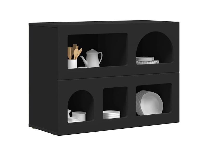  Buffet - bahut - meuble de rangement elst noir 80,5 x 35 x 59 cm bois d'ingénierie  - Conforama C