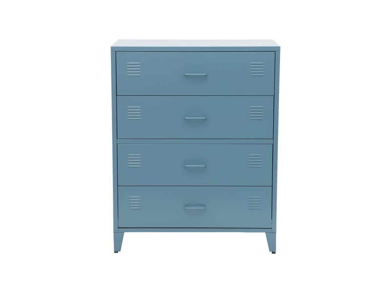  Commode industrielle acier 4 tiroirs bleu - soho  - Conforama B