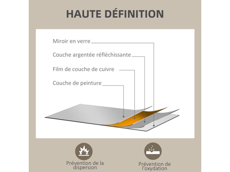  Miroir mural rectangulaire 60 x 40 cm, cadre en bois noir, salon ou chambre, idéal pour la salle de bain  - Conforama R