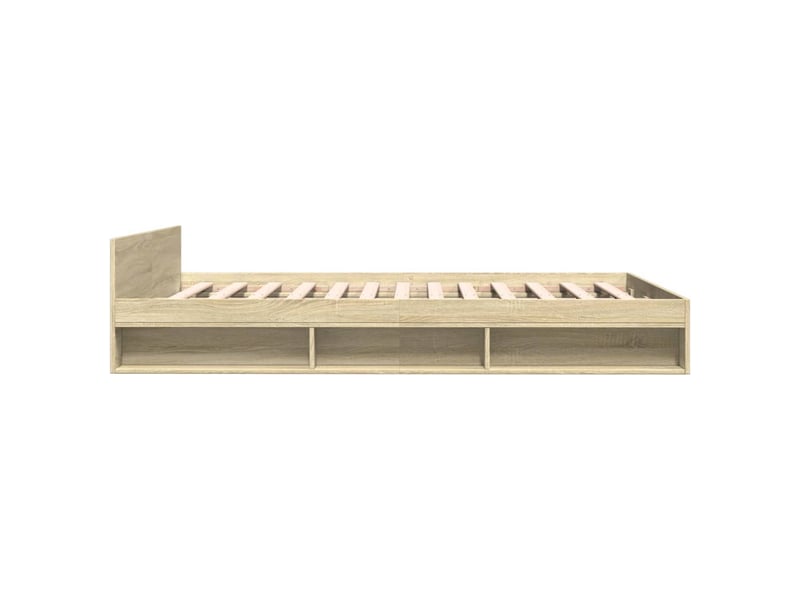 Lit double- lit adulte - cadre de lit avec tiroirs sans matelas chêne sonoma 150x200 cm - Conforama D