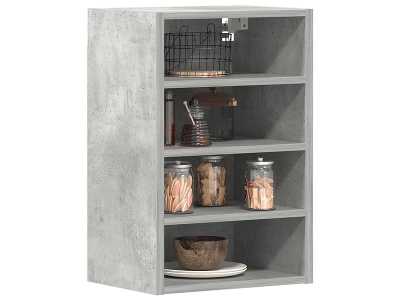  Meuble de rangement cuisine, armoire suspendue gris béton 40x29,5x60cm bois d'ingénierie  - Conforama B