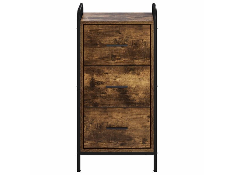  Buffet salon, buffet de rangement chêne fumé 97x33x81 cm bois d'ingénierie shl61407  - Conforama D