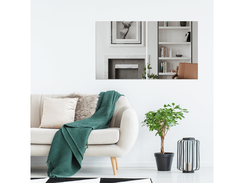  Lot de 10 stickers muraux miroir acrylique auto-adhésifs pour salle de bain, salon et chambre 20x20 cm  - Conforama E