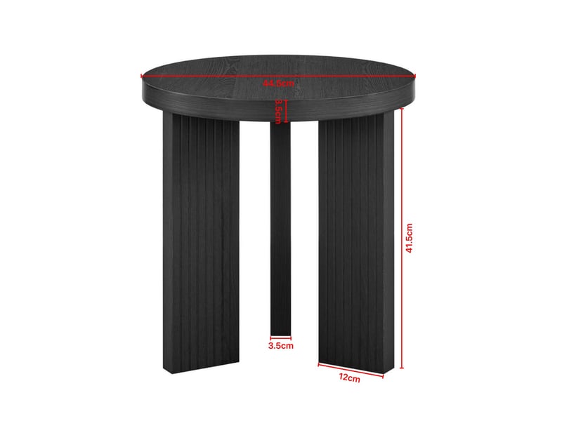 Table d'appoint ronde 44,5 x 44,5 x 45 cm en mdf noire chicfurn  - Conforama D