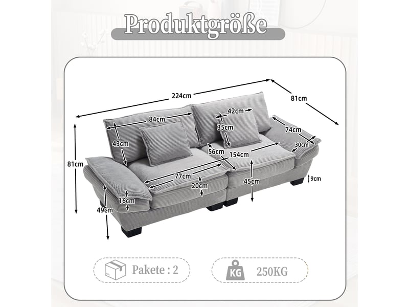 Canapé double moderne gris clair avec lit pliant coussin unique confortable spacieux salon chambre bureau - Conforama C