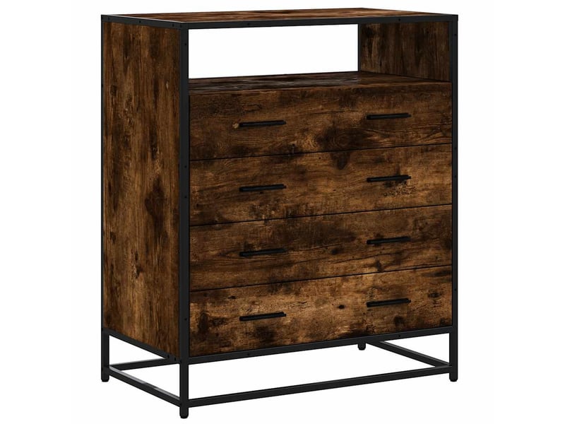  Commode chambre adulte, armoire à tiroirs chêne fumé 70x41x83,5 cm bois d'ingénierie  - Conforama A