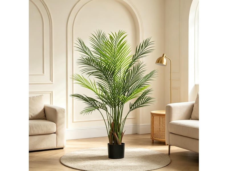  Palmier artificiel vert avec pot décoratif  - Conforama C