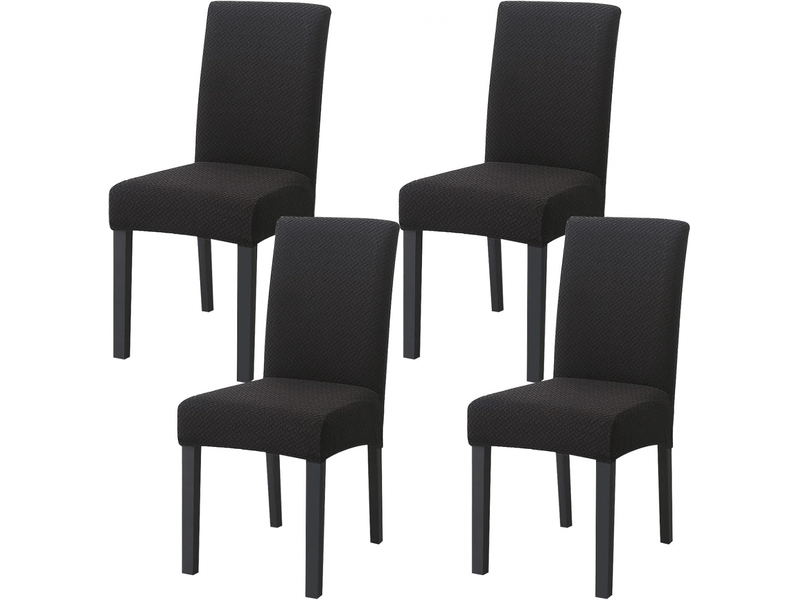  Housses de chaise élastiques, lot de 4, housses de chaise élastiques modernes, adaptées aux décorations de fête, noires XLH-ZLS-009366MF - Conforama A
