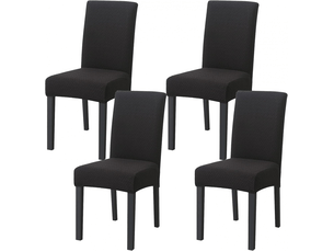 Housses de chaise élastiques, lot de 4, housses de chaise élastiques modernes, adaptées aux décorations de fête, noires