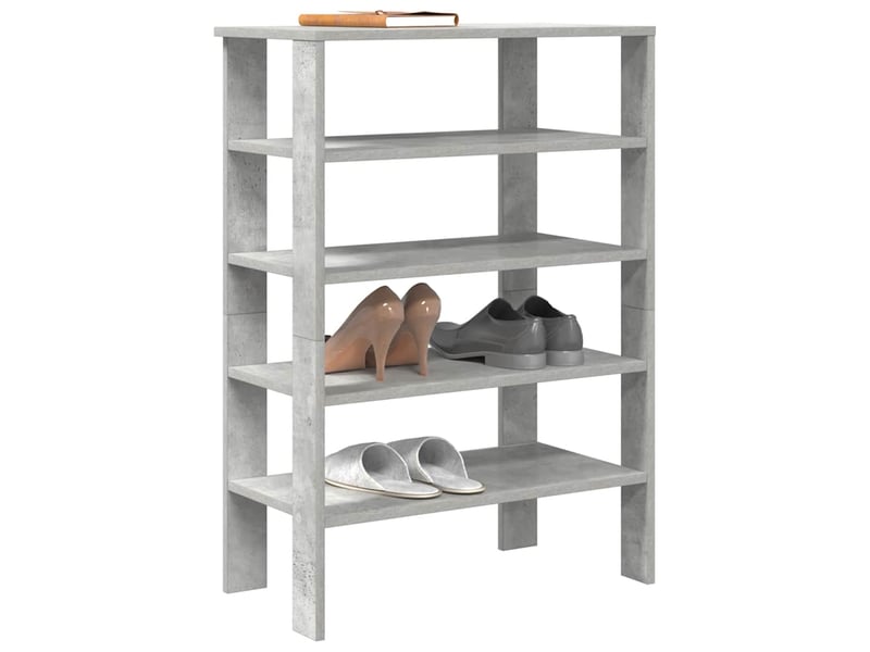  Meuble à chaussures, étagère à chaussures gris béton 61x32x87,5 cm bois d'ingénierie  - Conforama B