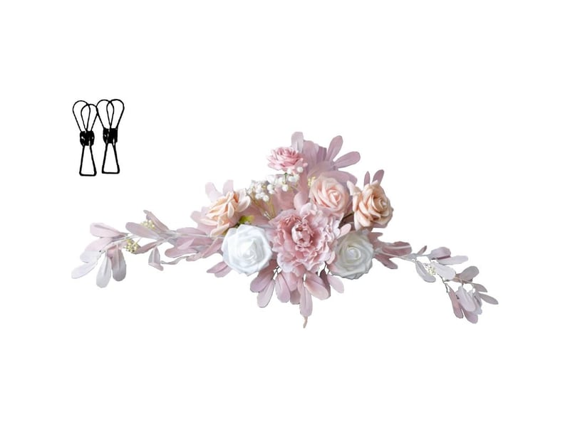 Lot de 2 panneaux de bienvenue mariage avec décoration florale - Conforama A