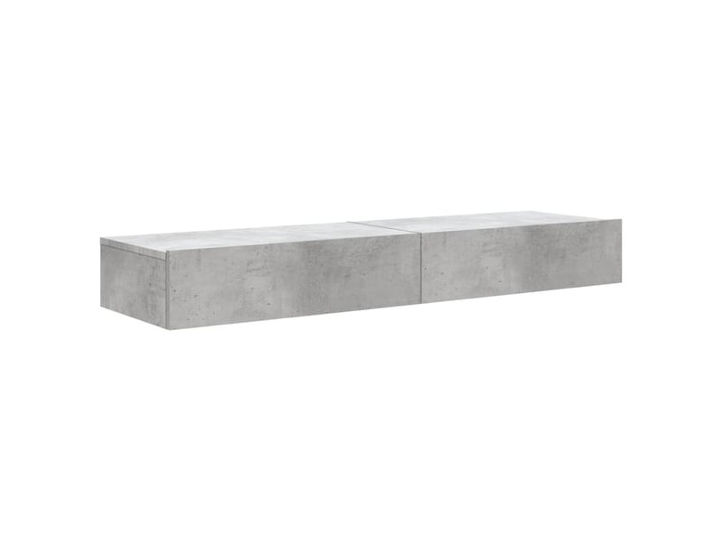 Meubles tv - banc tv - meuble de rangement avec lumières led 2 pcs gris béton 60x35x15,5 cm - Conforama C