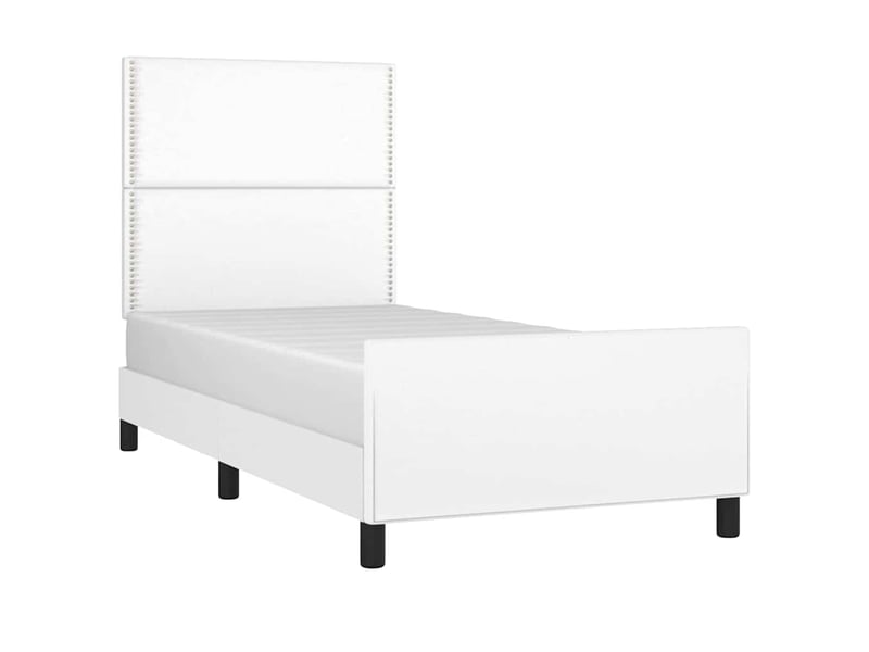  Lit simple- lit adulte -  cadre de lit sans matelas blanc 100x200 cm similicuir  - Conforama B