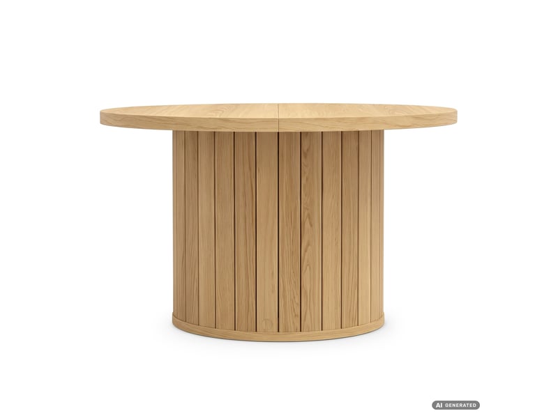  Table basse nubo coloris bois naturel 60 cm ronde cannelée avec rangement 60x60x45 cm NUBO - Conforama B