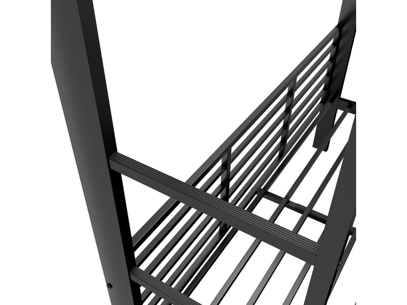  Lit superposé double enfant 140x200 cm métal noir avec sécurité renforcée  - Conforama E