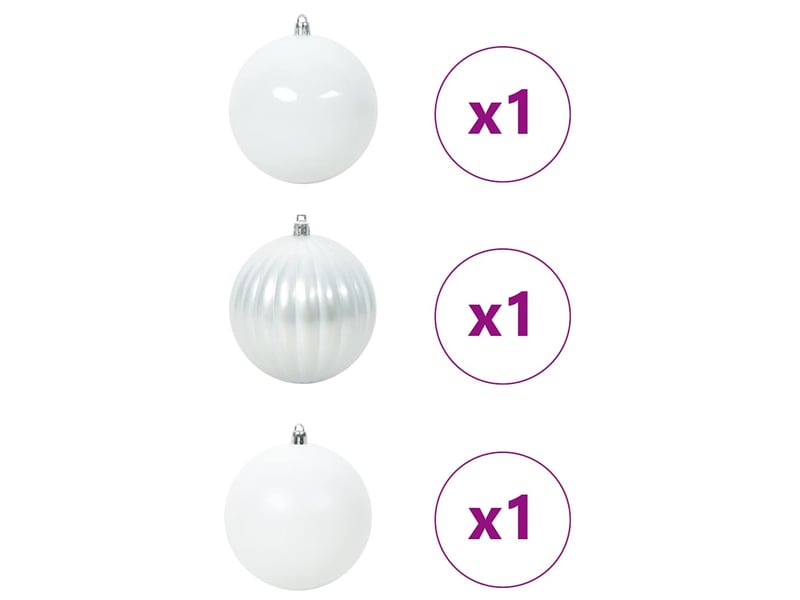  Ensemble de boules de noël xxl 3 pcs blanc ø 25 cm plastique  - Conforama C