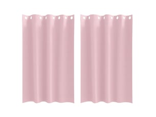 Lot de 2 rideaux occultants, rideaux black-out avec anneaux rose bébé 175 x 140 cm cf44746