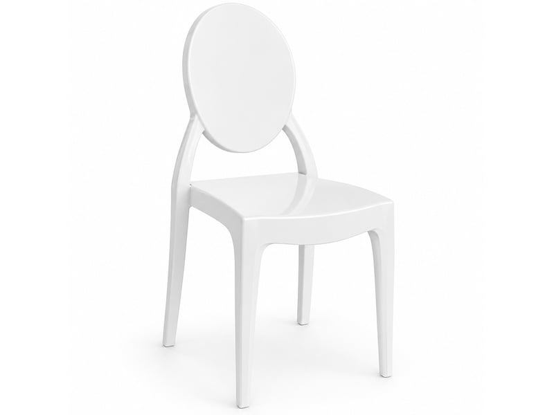  Chaise de salle à manger transparente - style victoria blanc  - Conforama A
