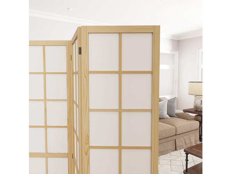  Paravent 160x170 cm pliable en bois naturel  - Conforama D