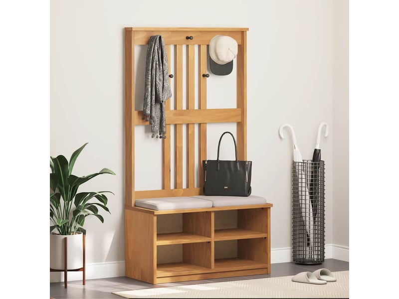 Porte manteau couloir sandnes 87x40x159,5 cm bois massif pin - Conforama B