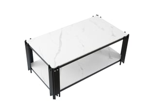 Table basse rectangulaire coloris bicolore MODENUIT   - 63.5 cmx114 cm