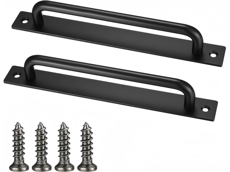  2 poignées pour porte coulissante de grange, pour grange, porte en bois, jardin extérieur, armoire (noir, 180 mm)  - Conforama A