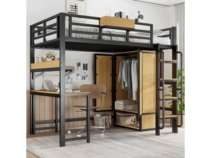 Lit mezzanine 90x200 cm NAHILIMI coloris noir