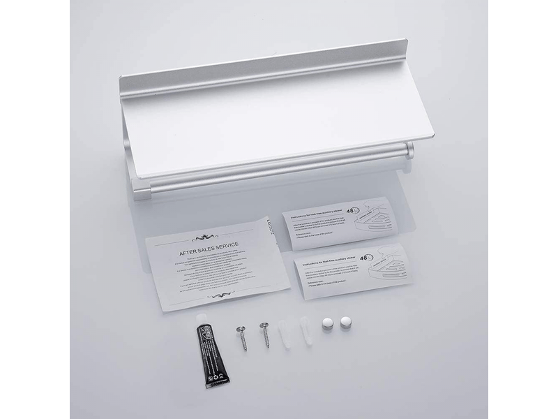  Porte-papier toilette porte-papier toilette accessoires de cuisine en aluminium mat porte-papier de cuisine sans poinçon argent  - Conforama C