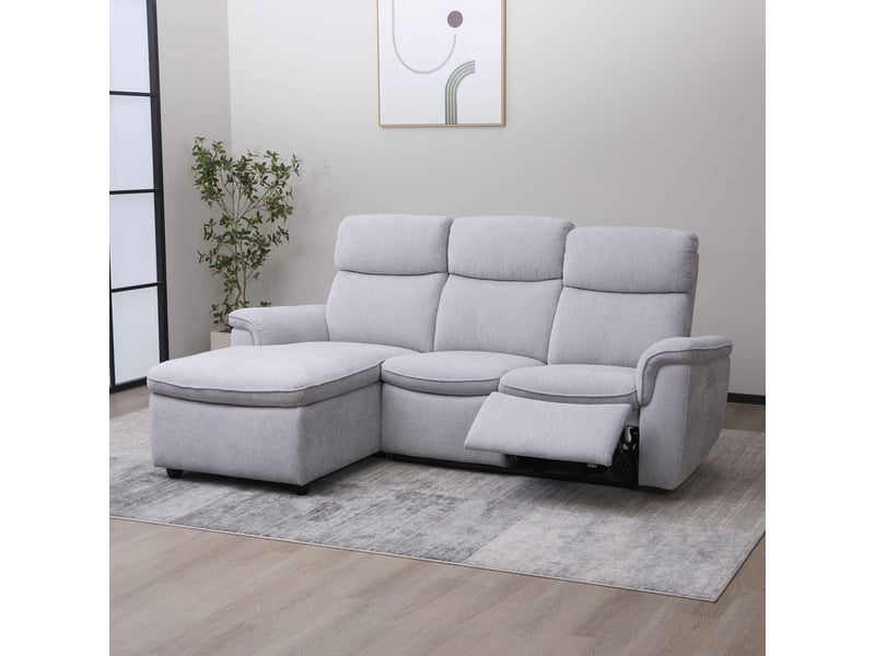 Canapé d'angle gris relax électrique 3 p  - Conforama Y