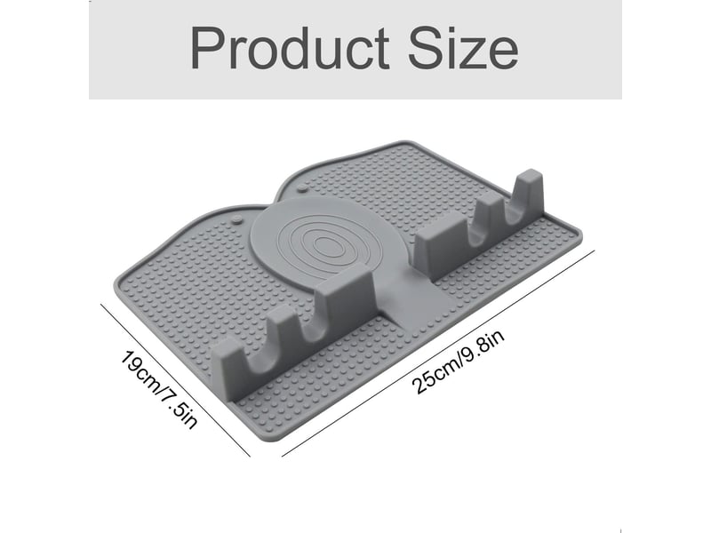  25,5x19cm, gris repose cuillère porte ustensiles support - en silicone, garder les plans de travail la cuisine ordre, pour cuillères louche pinces spa A-G-002668 - Conforama C