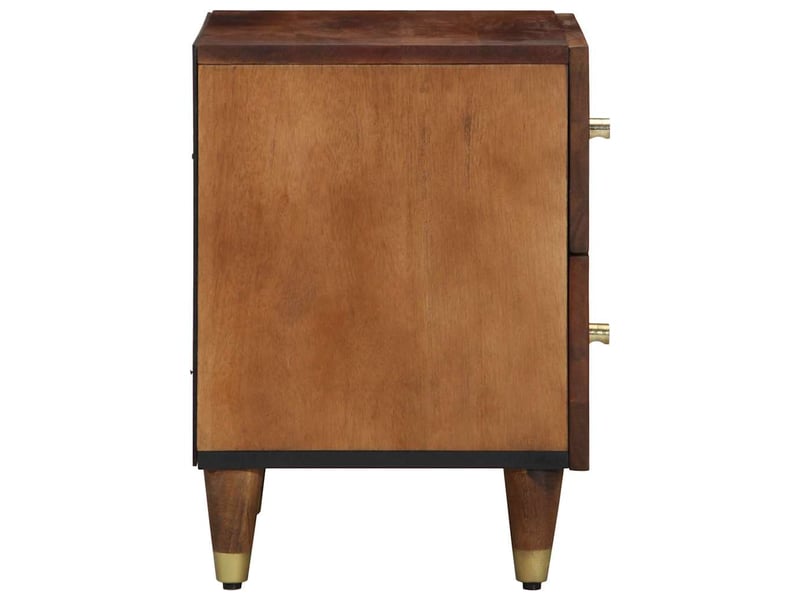  Table de chevet avec tiroir 2 pièces marron miel 40 x 33 x 46 cm  - Conforama E