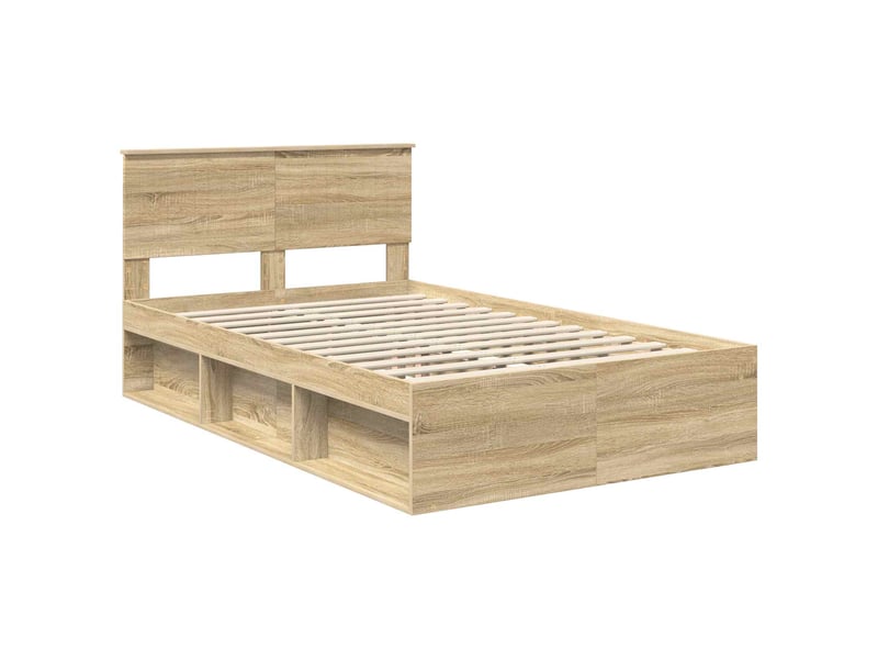  Lit double- lit adulte -  cadre de lit avec tête de lit sonoma 120 x 190 cm pin massif  - Conforama C