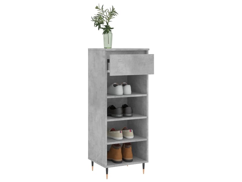  Meuble à chaussure, armoire à chaussures gris béton 40x36x105 cm bois d'ingénierie shl1611  - Conforama D