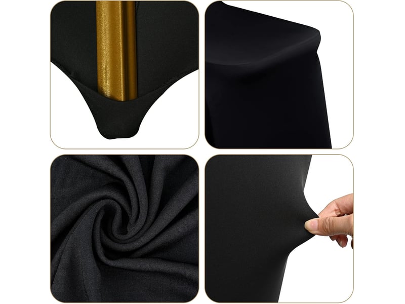  Lot de 10 housses de chaise de mariage extensibles en spandex noir, housses de chaise universelles, adaptées aux mariages, événements, banquets, fête XLH-ZLS-009313ZLS - Conforama C