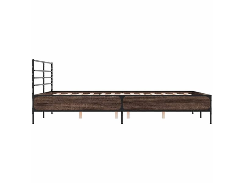  Lit double- lit adulte -  cadre de lit sans matelas chêne marron 150x200 cm  - Conforama D