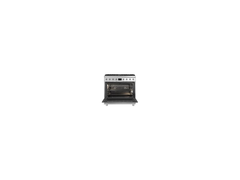  Cuisiniere gaz 90x60 avec four electrique multifonction 115 l inox 7741553 - Conforama B