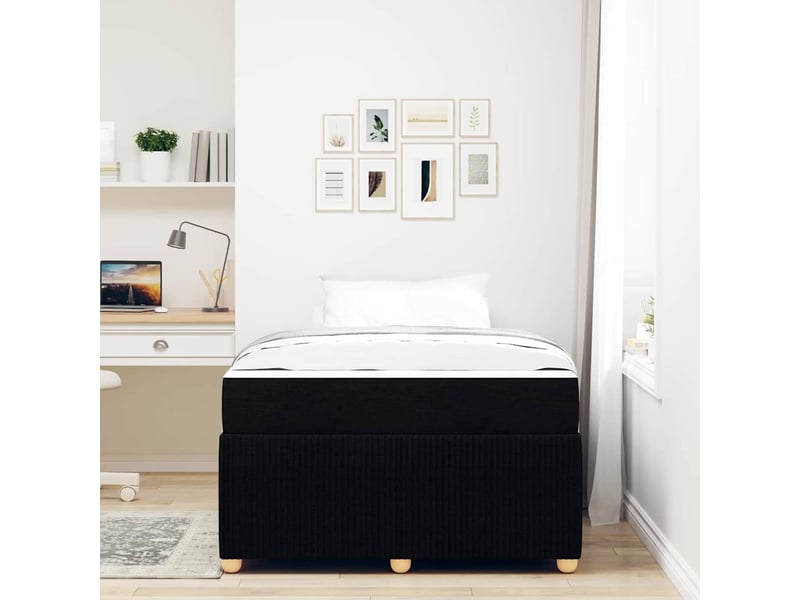 Lit double- lit adulte - cadre de lit noir 120 x 200 cm tissu - Conforama B
