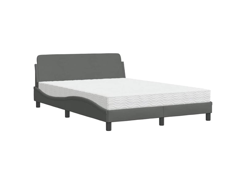  Lit avec matelas dover gris foncé 120x200 cm tissu  - Conforama B