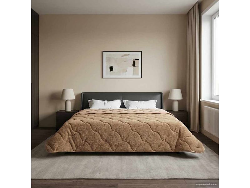 Duvet d'hiver - couette 220 x 240 cm hiver - couette taupe respirant  - Conforama D