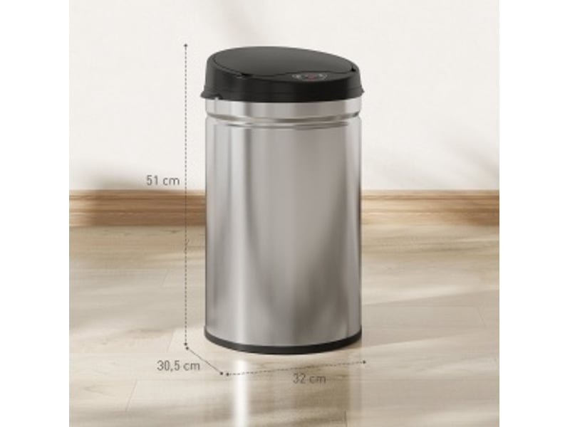  Poubelle à capteur 30 l 32x30,5x51 cm fermeture douce argent  - Conforama E